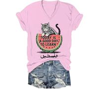 Free Palestine Shirt Today is a Good Day to Learn Tee Fruit Watermelon Free Palestine T-Shirt Unisex, Rosa-v, M