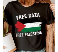 Free Palestine T-Shirt Donna Supporto Gaza Solidarietà Diritti Umani...