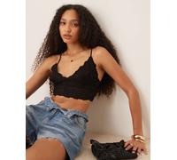Free People - Amina - Brassière nera con volant-Nero L
