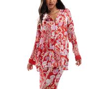 Free People - Dreamy Days - Pigiama rosso multicolore con stampa S