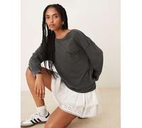 Free People - Fade Into You - Maglietta a maniche lunghe color antracite con taschino-Grigio S