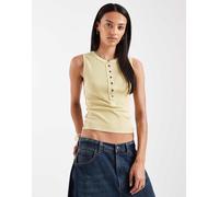 Free People - Jamie - Top senza maniche giallo siciliano con scollo serafino L