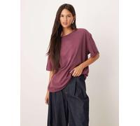Free People - Nina - T-shirt oversize granata-Viola S