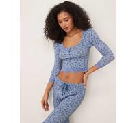 Free People - Stolen Dance - Set pigiama blu a fiorellini XL