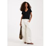 Free People - Take 2 - T-shirt squadrata nera con scollo a V-Nero M