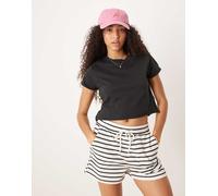 Free People - The Perfect Tee - T-Shirt corta squadrata nera-Nero XS