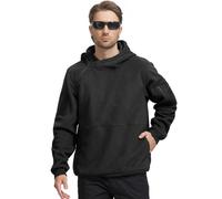 FREE SOLDIER Felpa Invernale Calda con Cappuccio da Uomo, Maglia con Cerniera 1/4, Antivento, Giacca Tattica da Esterno in Pile per l'Esercito Giacca da Lavoro (Nero, M)
