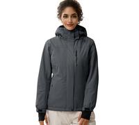 FREE SOLDIER Giacca Impermeabile da Ski/Neve Donna, Foderata in Pile, Calda per l'Inverno con Cappuccio e Cuciture Completamente Sigillate Grigio Scuro, XL
