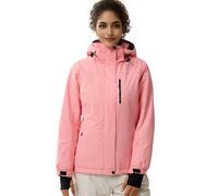 FREE SOLDIER Giacca Impermeabile da Ski/Neve Donna, Foderata in Pile, Calda per l'Inverno con Cappuccio e Cuciture Completamente Sigillate Rosa Corallo, S