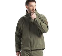 FREE SOLDIER Giacche Militari Softshell da Uomo Fodera in Pile da Esterno Giacca Antivento Impermeabile con Cappuccio Giacche tattiche Calde Multitasche per Escursioni di Caccia (Verde,3XL)