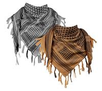 FREE SOLDIER Sciarpa 100% Cotone Militare Shemagh Desert Tactical Kefiah Testa Sciarpa Collo Avvolgere Sciarpa Arabo 43x43 Pollici,Grigio & Marrone Set