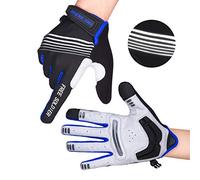 FREE SOLDIER Guanti da Ciclismo Antiscivolo Guanti MTB Antiurto per Uomo Guanti Bici da Dito Pieno/Mezze Dita Guanti Moto Estivi Traspiranti per Bicicletta & Sport All'aperto (Dito pieno/Blu,M)