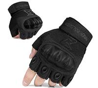 FREE SOLDIER Guanti Sport All'aperto Guanti da Moto Guanti Mezzo Dita Guanti nocche rinforzate Si applica al Ciclismo Airsoft Paintball Arrampicata Escursioni (XL,Nero)