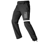 FREE SOLDIER Pantaloni Convertibili da Trekking da Uomo, Leggeri, a Rapida Asciugatura, Pesca, con Cerniera e Cintura (Nero,54 EU)