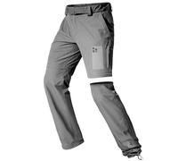 FREE SOLDIER Pantaloni Convertibili da Trekking da Uomo, Leggeri, a Rapida Asciugatura, Pesca, con Cerniera e Cintura (Grigio,56 EU)