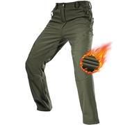 FREE SOLDIER Pantaloni da Lavoro da Uomo per attività All'aperto Pantaloni Softshell Sci Termici Impermeabile Pantaloni Trekking Invernali Pantaloni da Caccia(Verde,58 Lungo)
