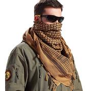 FREE SOLDIER Sciarpa 100% Cotone Militare Shemagh Desert Tactical Kefiah Testa Sciarpa Collo Avvolgere Sciarpa Arabo 43x43 Pollici,Marrone