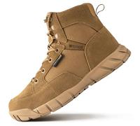 FREE SOLDIER Stivali da Uomo Ultraleggeri Stivali da Lavoro Tattici Militari 6" inch High-Tops Stivali da Neve Traspiranti Traspiranti per Camminare a Piedi (Marrone 45 EU)