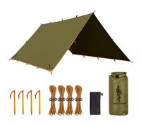 FREE SOLDIER Telo Impermeabile Ultraleggero Protezione UV Multifunzionale per Campeggio, Escursionismo, Attività all'Aperto - Grande Tenda da Esterno(Marrone Fango,3m x 3m Con le unghie)