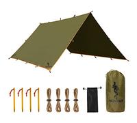 FREE SOLDIER Tenda da campeggio impermeabile portatile multifunzionale per campeggio e viaggi con zaino in spalla riparo per pioggia (marrone)