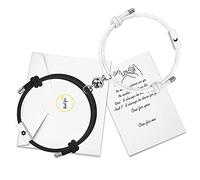 free-space Personalizza Braccialetti magnetici di attrazione reciproca 2 Set con barra incisa a 4 lati Miglior regalo per coppia abbinato per donna Uomo (Sun&Moon 2)
