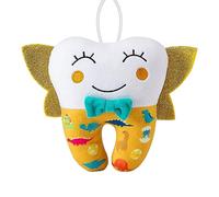 free-space Ricamo bambola fata dei denti con ali lucide tascabili Regali per ragazze dei ragazzi Keepsake Fatina dei denti in velluto di cristallo (Yellow)
