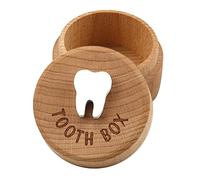 free-space Scatola di fatina dei denti Scatola di legno intagliata in 3D Souvenir Dente caduto Scatola di immagazzinaggio per ricordi Regalo per ragazzo o ragazza (Tooth Fairy Box)