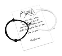 free-space Set di braccialetti magnetici per coppie Attrazione reciproca Corda fatta a mano per 2 braccialetti intrecciati abbinati Voti di amore eterno Regalo di gioielli (N Black- W)
