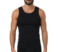 free spirit Basic Cotton Canottiera Uomo Spalla Larga in Cotone Elasticizzato, Canotta Intima Slim Fit Traspirante Sottocamicia Made in Italy, Art. 987 (IT, Testo, L, Regular, Regular, Nero)