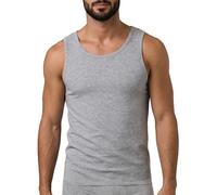 free spirit Basic Cotton Canottiera Uomo Spalla Larga in Cotone Elasticizzato, Canotta Intima Slim Fit Traspirante Sottocamicia Made in Italy, Art. 987 (IT, Testo, XL, Regular, Regular, Grigio)