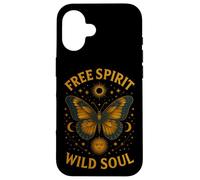 Free Spirit Wild Soul Farfalla Stelle Luna Celeste Custodia per iPhone 16