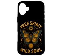 Free Spirit Wild Soul Farfalla Stelle Luna Celeste Custodia per iPhone 16 Plus