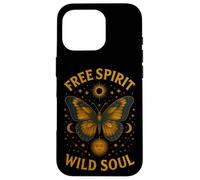 Free Spirit Wild Soul Farfalla Stelle Luna Celeste Custodia per iPhone 16 Pro