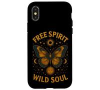 Free Spirit Wild Soul Farfalla Stelle Luna Celeste Custodia per iPhone X/XS