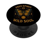 Free Spirit Wild Soul Farfalla Stelle Luna Celeste PopSockets PopGrip Adesivo