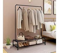 Free-Standing 2-Tier Metal Top Coat Stand with Home Interior, Black
