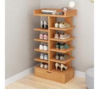 Free Standing Shoe Rack for Entryway Corner Hallway Storage Tower with Bottom Drawer Compact Design (40x20x92cm/16x9.4x36in)