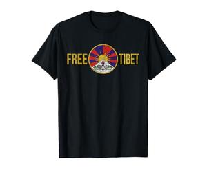 Free Tibet Tibetan Flag Emblem Restore The Dalai Lama Maglietta