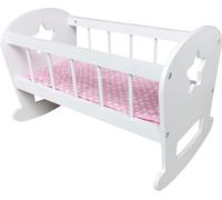 FREE2PLAY culla in legno per bambole bianca (fino a 40 cm)