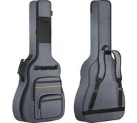 FREEAMG Custodia per chitarra elettrica, resistente all'acqua, con tasche multiple, spessore 10 mm, custodia per chitarra acustica classica ed elettrica, Grigio, L104 x W45 x H12cm (L40.9" x W16" x