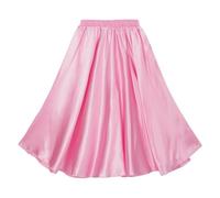 Freebili Gonna da Ballo per Bambina - Abito da Ballerino Flamenco per Corrida Spagnola, Grande Swing per Danza del Ventre, Rumba, Salsa, Tango Latino Dancewear - Rosa A 11-12 Anni