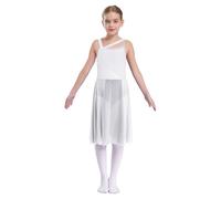 Freebily Bambina Abito da Ballo Balletto Danza Lirica Contemporanea Senza Maniche Vestito da Ginnastica Artistica Leotards Body da Danza Classica Moderna Latino Samba Jazz Bianco 11-12 Anni
