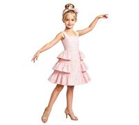 Freebily Bambina Vestito La Comunione Elegante da Principessa per Cerimonia | Collo Quadrato,Foderato,Senza Maniche,Banchetto,Fanciulle Fiori,Nozze,Damigella D’Onore,Viaggio,Costume Per Halloween