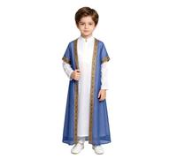 Freebily Bambini Costume Principe Arabo Abbigliamento Islamico in Due Pezzi Blu 11-12 Anni