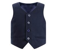Freebily Bambini Gilet Vest Invernale Smanicato Gilet Elegante Bambino Neonato Giacca Gentleman Giubbotto Canottiera Gilet da Gentiluomo Blazer Waistcoat da Cerimonia Sposa Blu scuro 1-2 anni