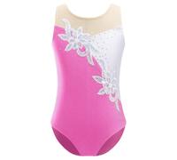 Freebily Body da Ginnastica Artistica Bambina Leotards Metallico Vestito Danza Classica Body da Balletto Jumpsuit Abiti da Ballo Ballerina Costumi di Danza Performance Rosa chiaro 15-16 anni