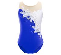 Freebily Body da Ginnastica Artistica Bambina Leotards Metallico Vestito Danza Classica Body da Balletto Jumpsuit Abiti da Ballo Ballerina Costumi di Danza Performance Blu reale 7-8 anni