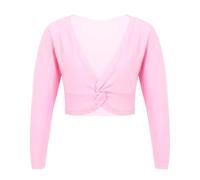 Freebily Cardigan Bambina Top da Danza Classica Maglioncino a Manica Lunga Scaldacuore Coprispalla Incrocio Bolero da Ballo Top da Ginnastica Ballerina Jazz Danza Moderna Rosa 1-6 Anni