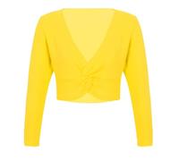 Freebily Cardigan Bambina Top da Danza Classica Maglioncino a Manica Lunga Scaldacuore Coprispalla Incrocio Bolero da Ballo Top da Ginnastica Ballerina Jazz Danza Moderna Giallo 6-10 Anni