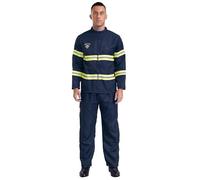 Freebily Costume da Pompiere Uomo Uniforme Vigile del Fuoco Completo Pompiere Adulto Riflettente Costumi in Maschera Costumi da Vigile del Fuoco per Carnevale Halloween Blu scuro L